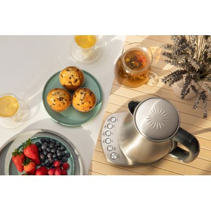 Sencor - Hervidor eléctrico con termorregulación 1,7 l 2200W/230V acero inoxidable