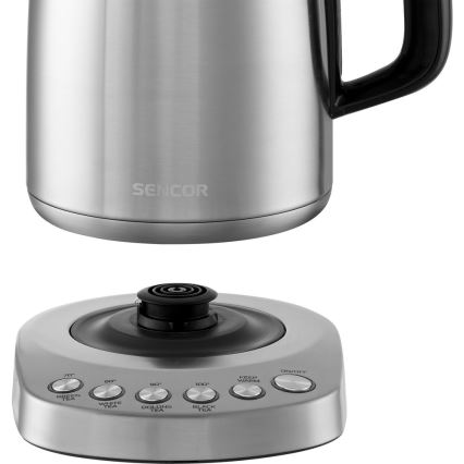 Sencor - Hervidor eléctrico con termorregulación 1,7 l 2200W/230V acero inoxidable