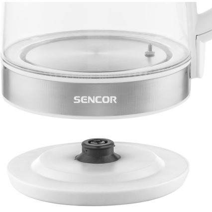 Sencor - Hervidor eléctrico con termorregulación 2 l 2200W/230V blanco