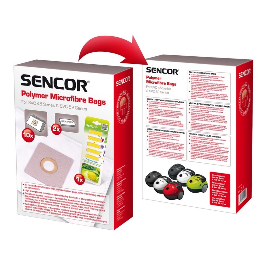 Sencor - KIT 10x bolsa + 5x fragancia + 2x microfiltro para aspiradora