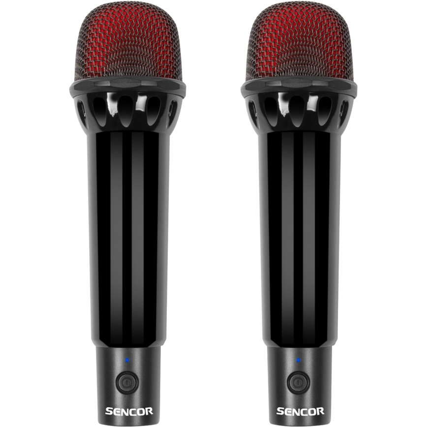 Sencor - LED Altavoz con micrófonos inalámbricos 4000 mAh + 2x 1200 mAh