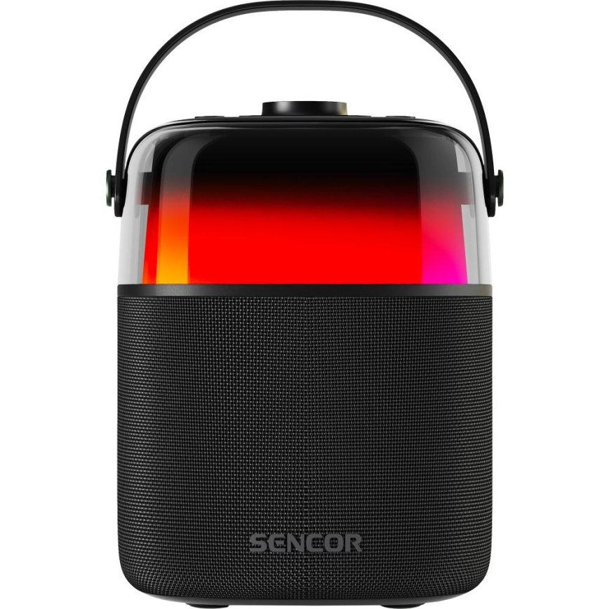 Sencor - LED RGB Altavoz con micrófonos inalámbricos 35W 8000 mAh + 2x 1800 mAh IPX5 negro
