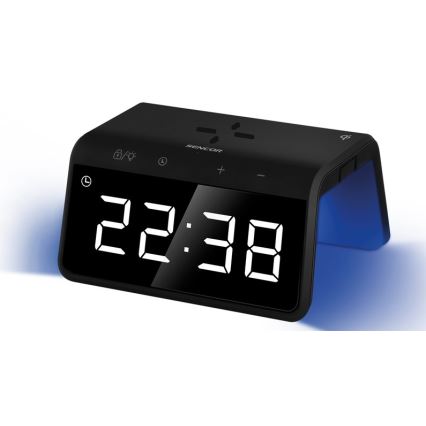 Sencor - LED RGB Reloj despertador con carga inalámbrica 10W/1xCR2032