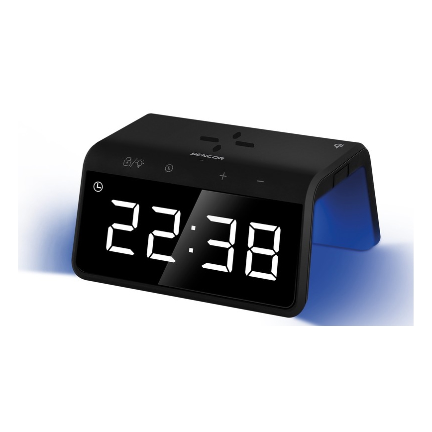 Sencor - LED RGB Reloj despertador con carga inalámbrica 10W/1xCR2032