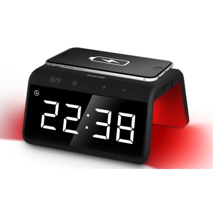 Sencor - LED RGB Reloj despertador con carga inalámbrica 10W/1xCR2032