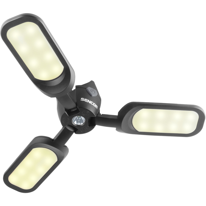 Sencor - Linterna de camping recargable con panel solar LED/3W/1600 mAh IPX4