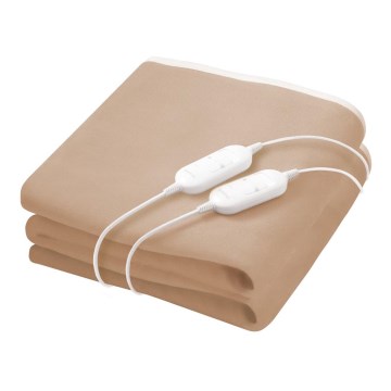 Sencor - Manta eléctrica calefactora para dos personas 120W/230V 160x140 cm beige