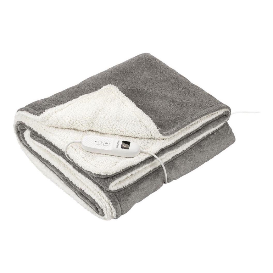 Sencor - Manta eléctrica térmica 160 W/230 V, 180 x 130 cm, gris