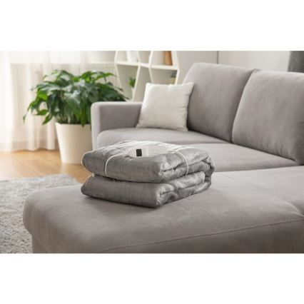 Sencor - Manta eléctrica térmica 160 W/230 V, 180 x 130 cm, gris