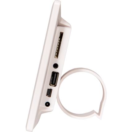 Sencor - Marco de fotos digital de 7 con altavoz 230V blanco + mando a distancia