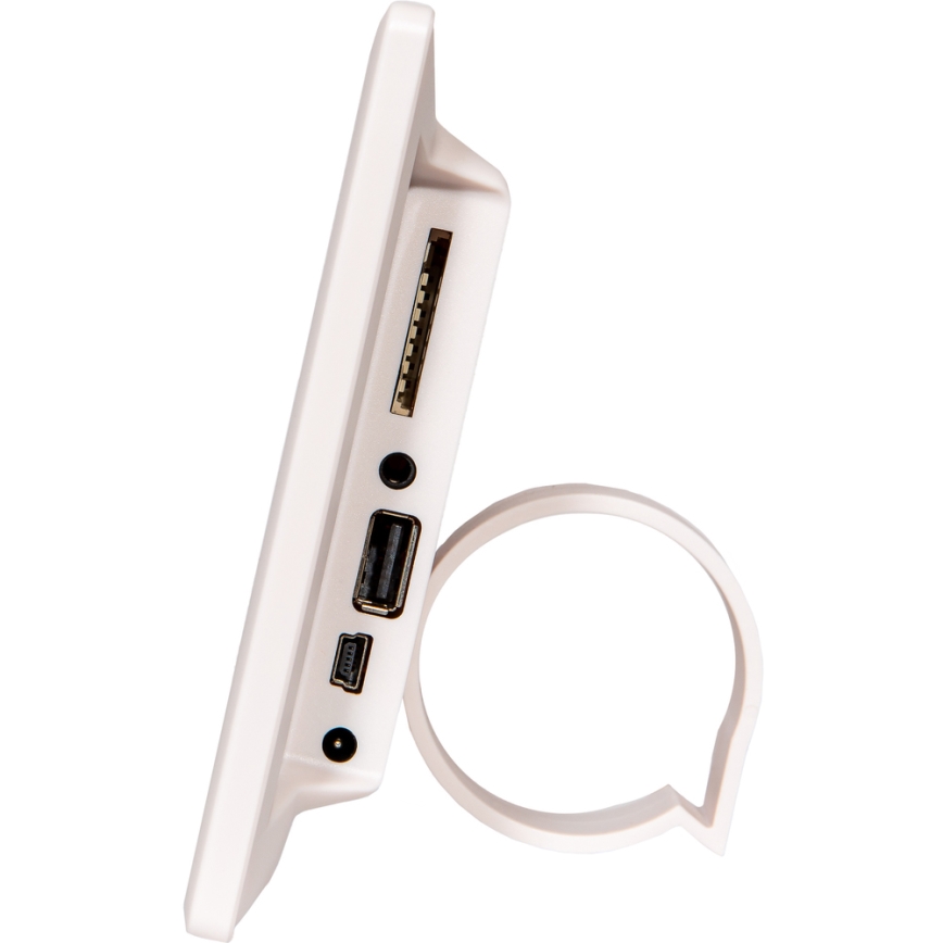 Sencor - Marco de fotos digital de 7 con altavoz 230V blanco + mando a distancia