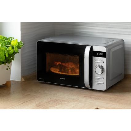 Sencor - Microondas 800 W / 230 V, 17 L, plateado