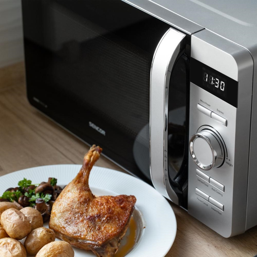 Sencor - Microondas 800 W / 230 V, 17 L, plateado