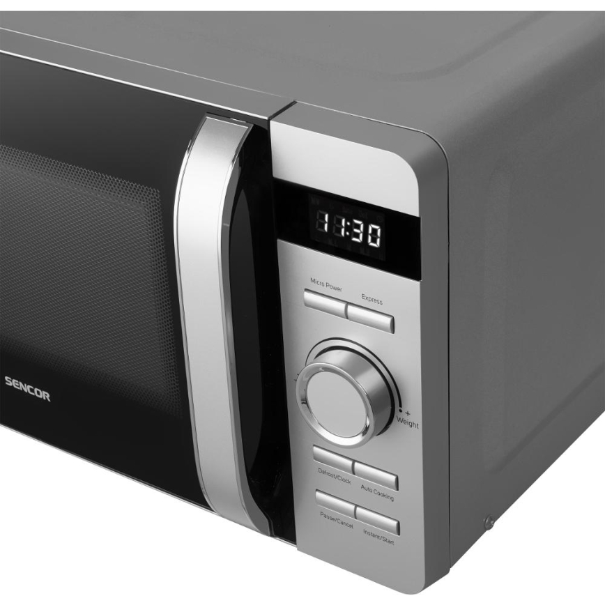 Sencor - Microondas 800 W / 230 V, 17 L, plateado