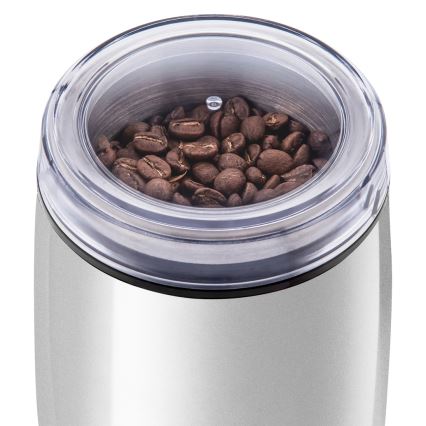 Sencor - Molinillo eléctrico de café en grano 60 g 150W/230V blanco/cromo mate
