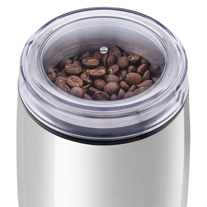 Sencor - Molinillo eléctrico de café en grano 60 g 150W/230V blanco/cromo mate