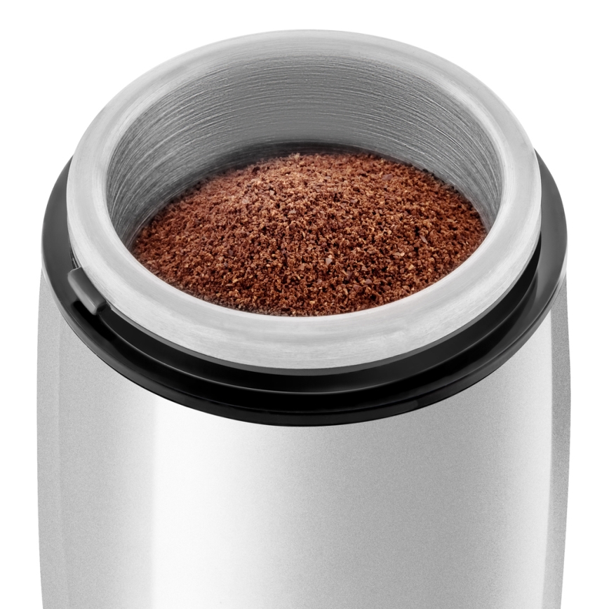 Sencor - Molinillo eléctrico de café en grano 60 g 150W/230V blanco/cromo mate