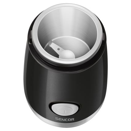 Sencor - Molinillo eléctrico de café en grano 60 g 150W/230V negro/cromo mate