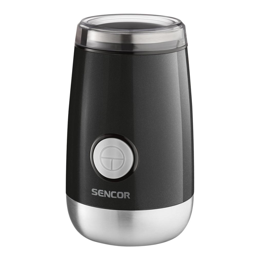 Sencor - Molinillo eléctrico de café en grano 60 g 150W/230V negro/cromo mate