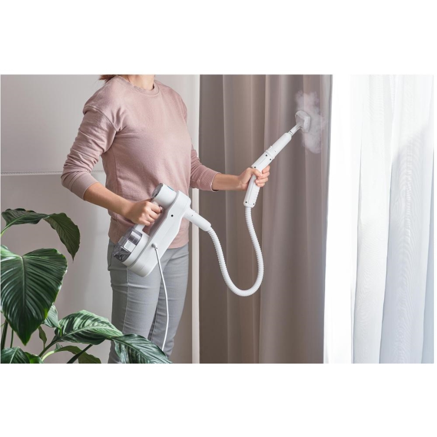 Sencor - Mopa de vapor multifuncional 2 en 1 1500W/230V IPX4 blanca