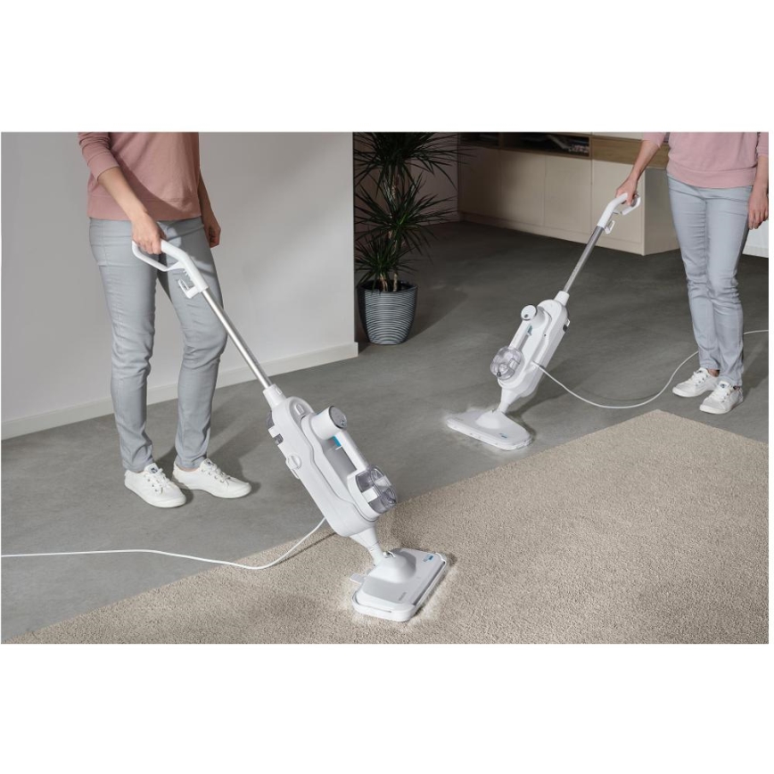 Sencor - Mopa de vapor multifuncional 2 en 1 1500W/230V IPX4 blanca