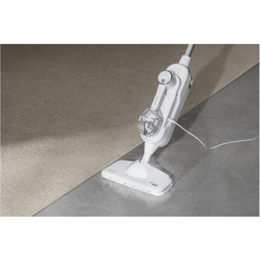 Sencor - Mopa de vapor multifuncional 2 en 1 1500W/230V IPX4 blanca