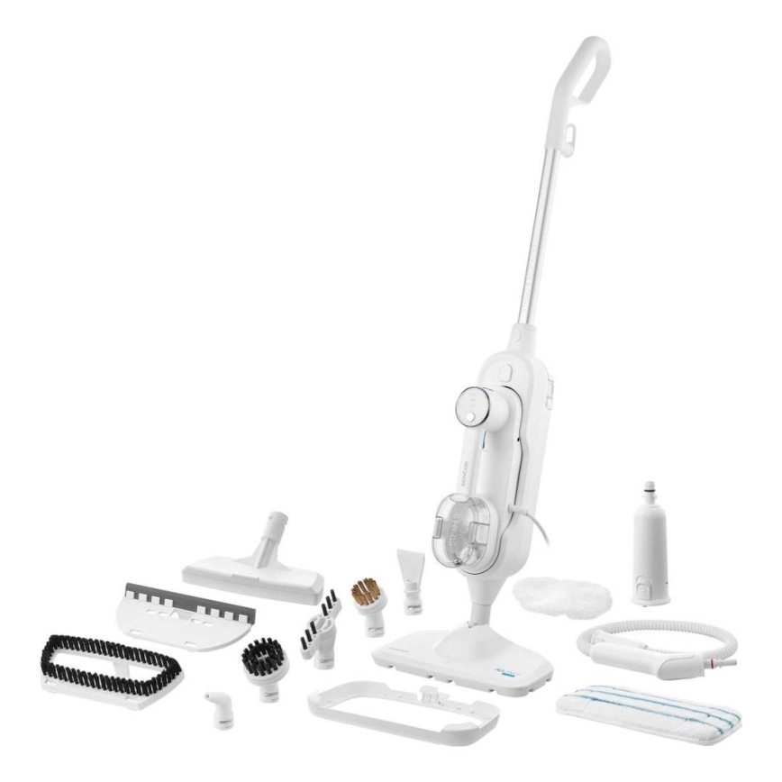 Sencor - Mopa de vapor multifuncional 2 en 1 1500W/230V IPX4 blanca