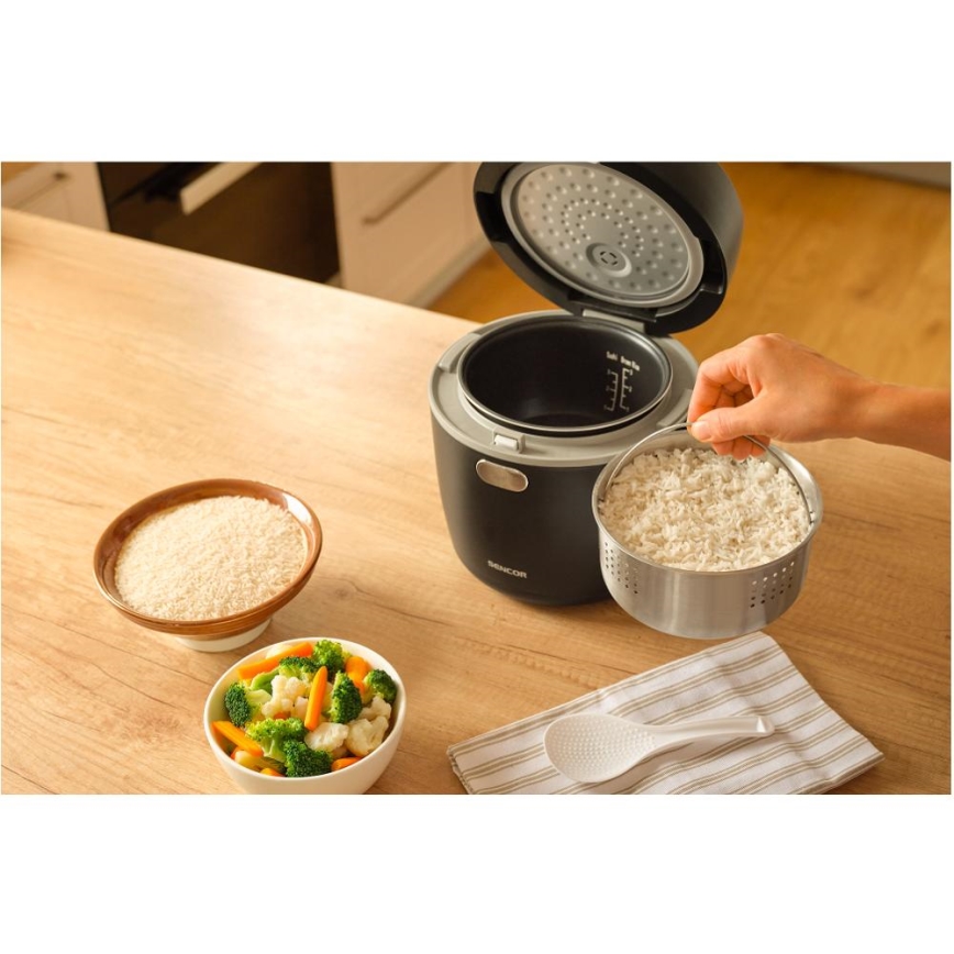 Sencor - Olla arrocera 350W/230V 0,6 l negra