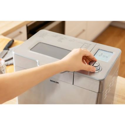 Sencor - Panificadora doméstica de pan 550W/230V cromo mate