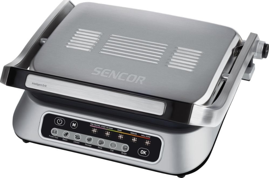 Sencor - Parrilla de contacto 2100W/230V cromo mate