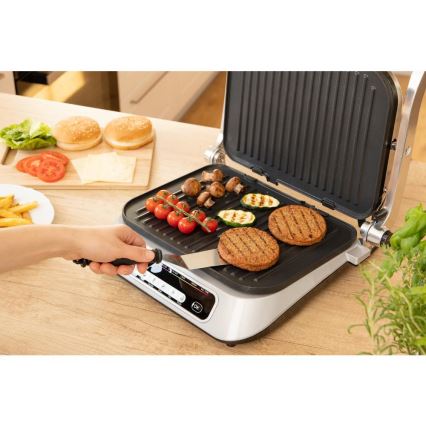 Sencor - Parrilla de contacto 2100W/230V cromo mate