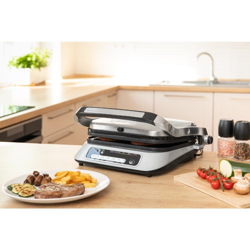 Sencor - Parrilla de contacto 2100W/230V cromo mate