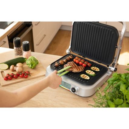 Sencor - Parrilla de contacto 2100W/230V cromo mate