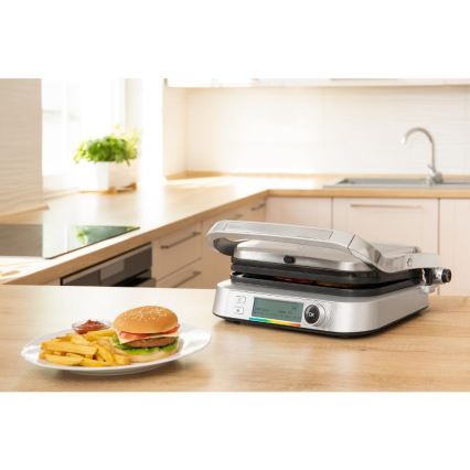 Sencor - Parrilla de contacto 2100W/230V cromo mate