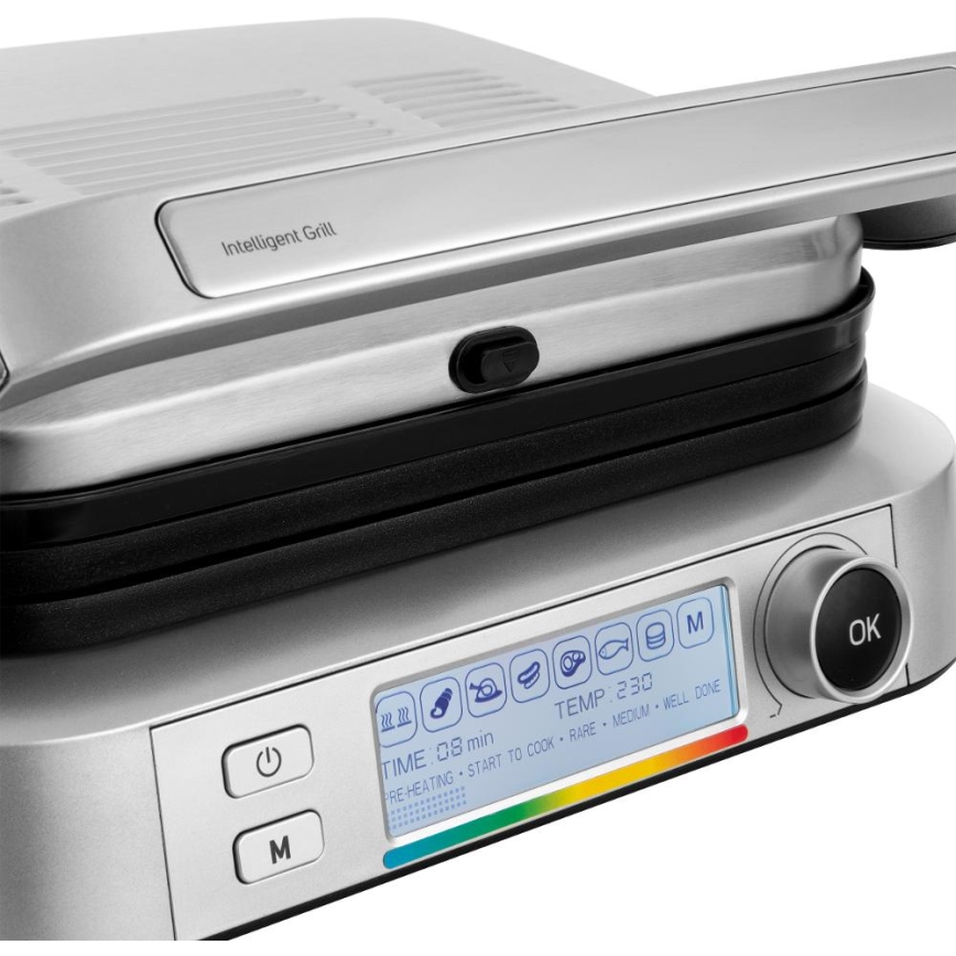 Sencor - Parrilla de contacto 2100W/230V cromo mate