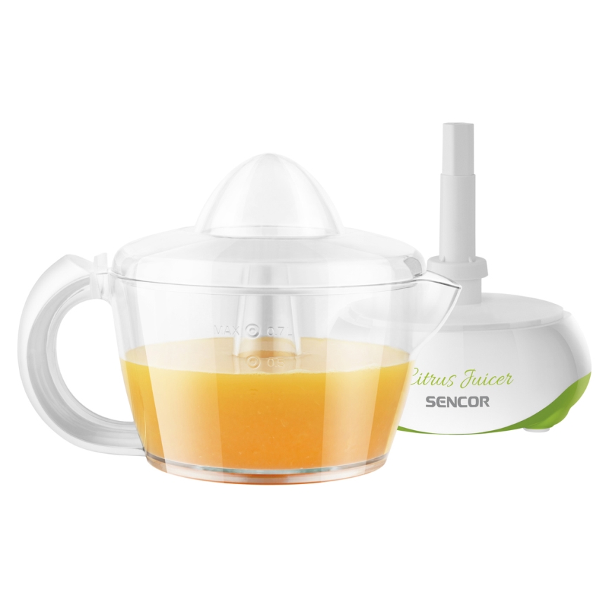 Sencor - Prensa eléctrica para cítricos 0,7 l 40W/230V blanco/verde