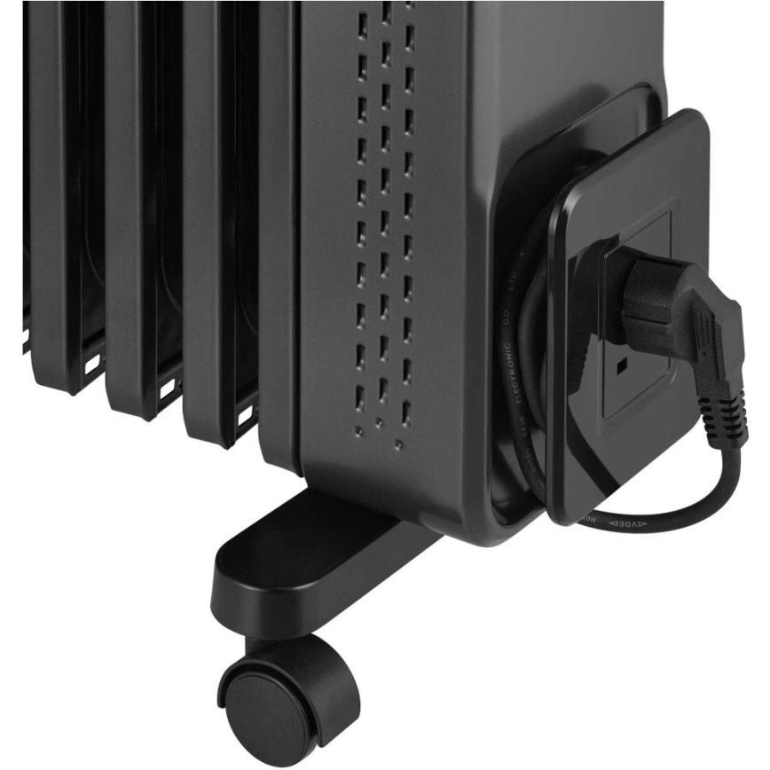 Sencor - Radiador de aceite con 11 aletas 1000/1200/2400W/230V Wi-Fi negro