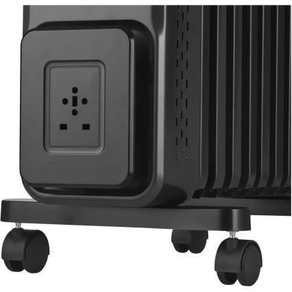 Sencor - Radiador de aceite con 11 aletas 1000/1200/2400W/230V Wi-Fi negro