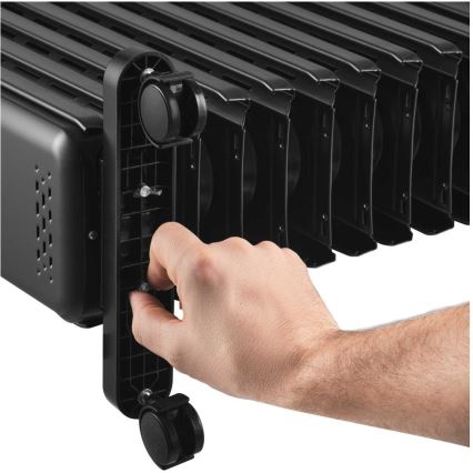 Sencor - Radiador de aceite con 11 aletas 1000/1200/2400W/230V Wi-Fi negro