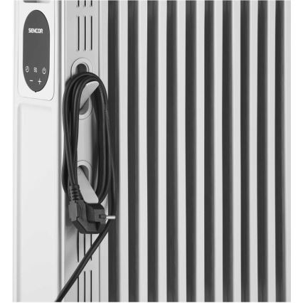 Sencor - Radiador de aceite de 13 elementos 1000/2500W/230V blanco + mando a distancia