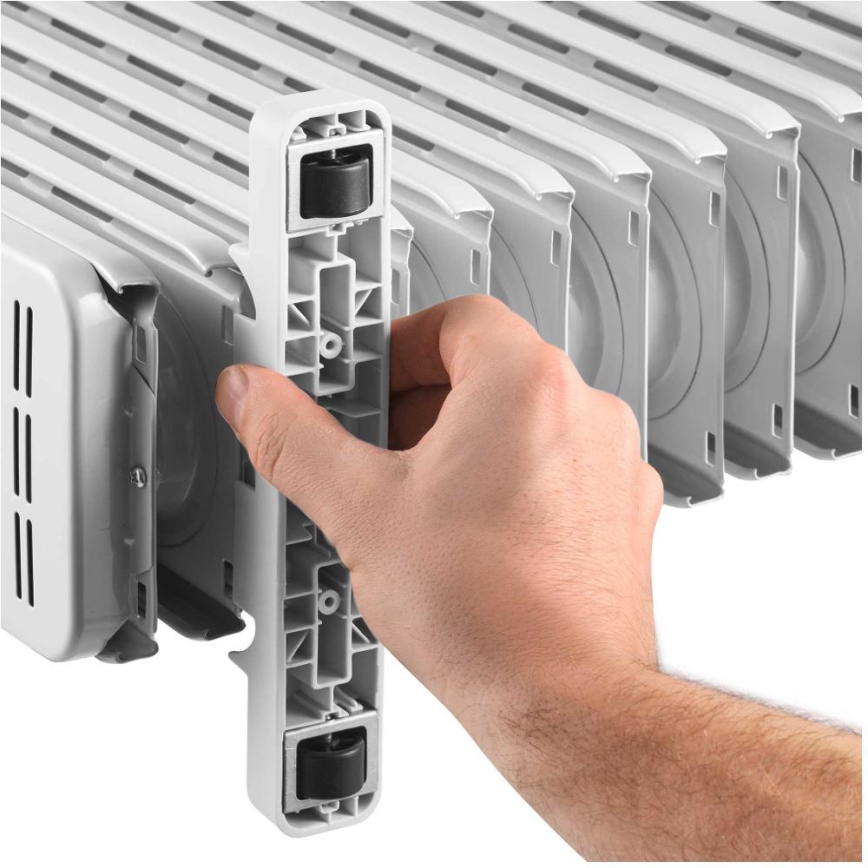 Sencor - Radiador de aceite de 13 elementos 1000/2500W/230V blanco + mando a distancia