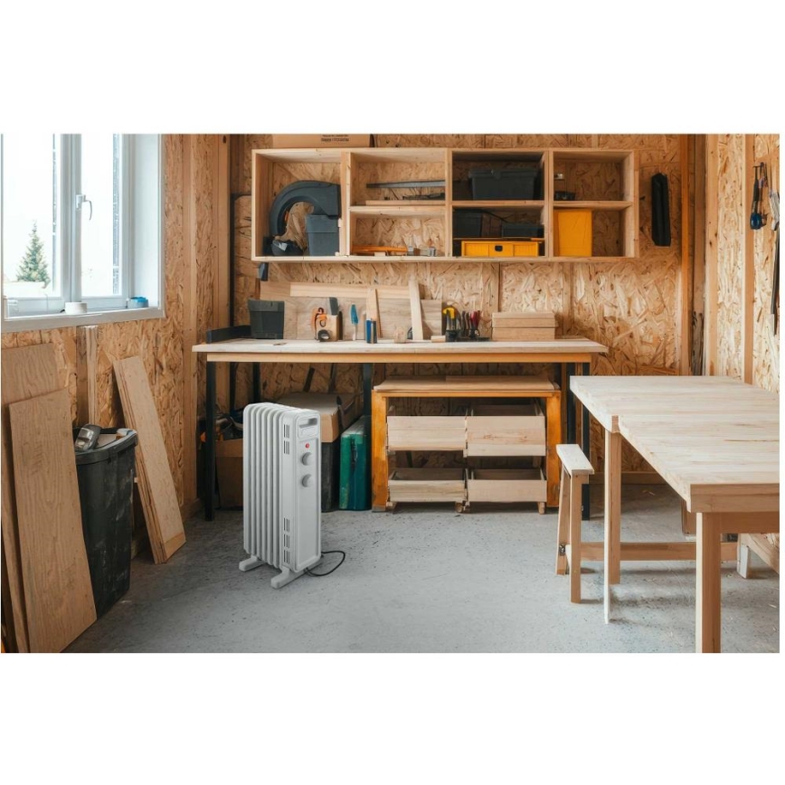 Sencor - Radiador de aceite con 7 aletas 600/900/1500W/230V blanco