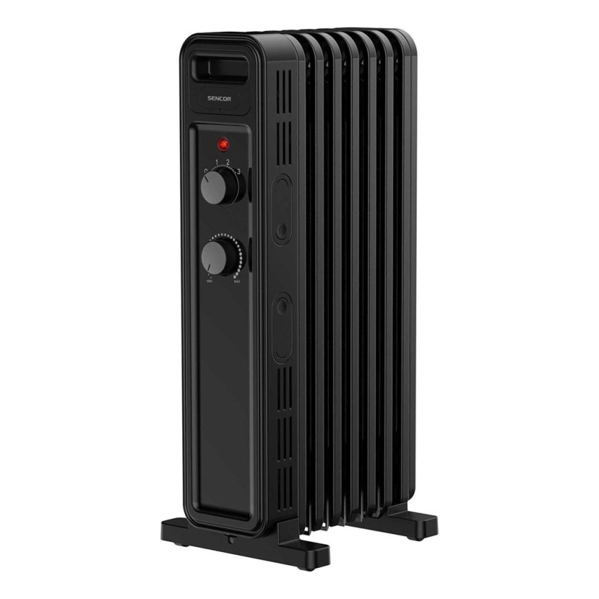 Sencor - Radiador de aceite con 7 elementos 600/900/1500W/230V negro
