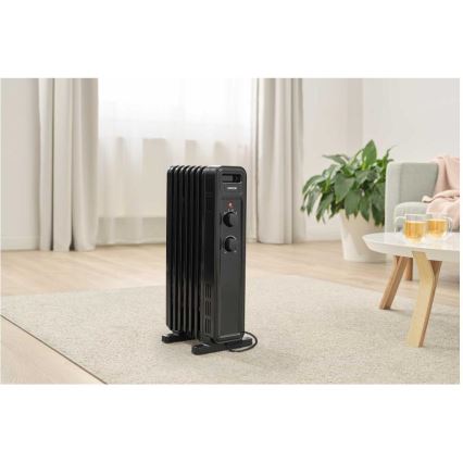Sencor - Radiador de aceite con 7 elementos 600/900/1500W/230V negro
