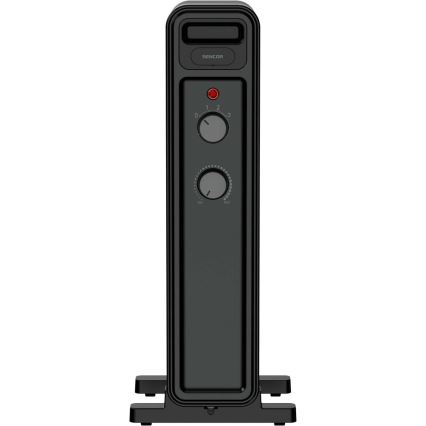 Sencor - Radiador de aceite con 7 elementos 600/900/1500W/230V negro