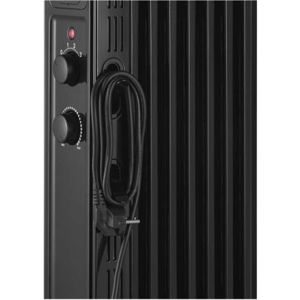 Sencor - Radiador de aceite con 7 elementos 600/900/1500W/230V negro