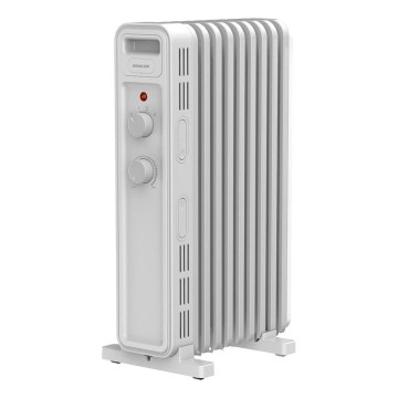 Sencor - Radiador de aceite con 9 aletas 800/1200/2000W/230V blanco