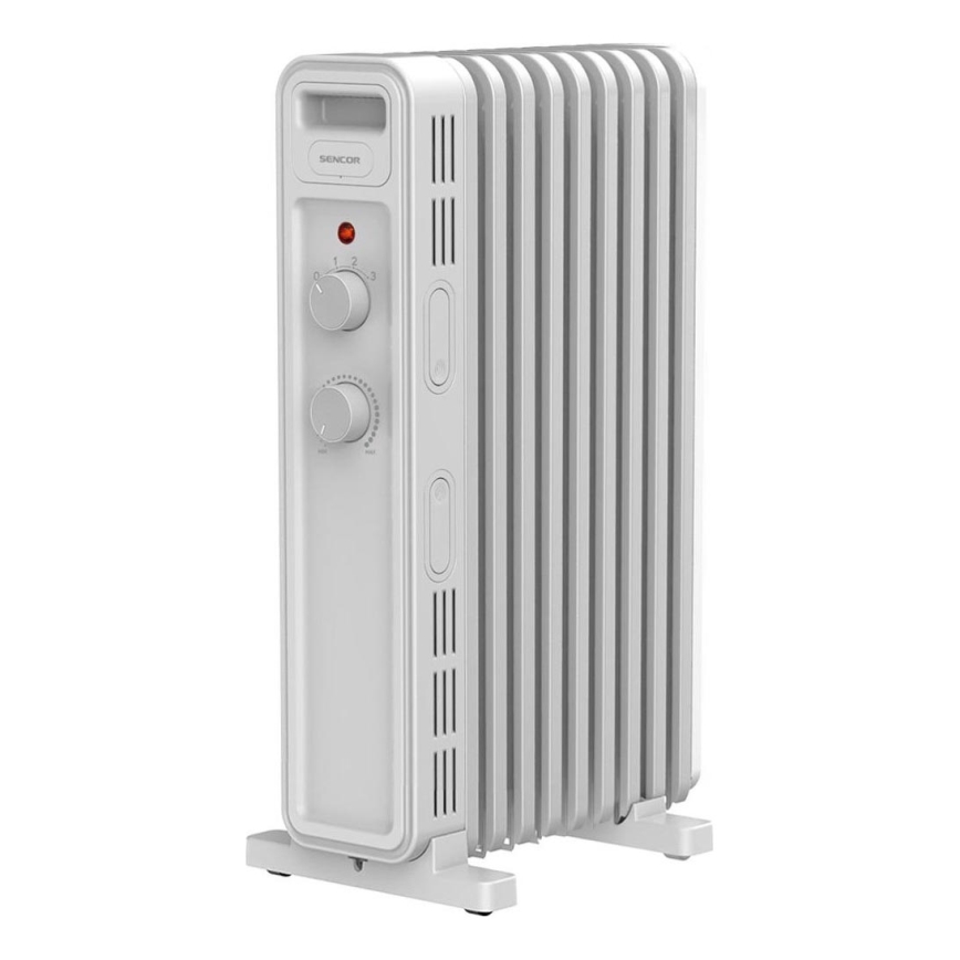 Sencor - Radiador de aceite con 9 aletas 800/1200/2000W/230V blanco