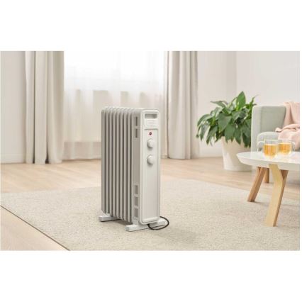 Sencor - Radiador de aceite con 9 aletas 800/1200/2000W/230V blanco