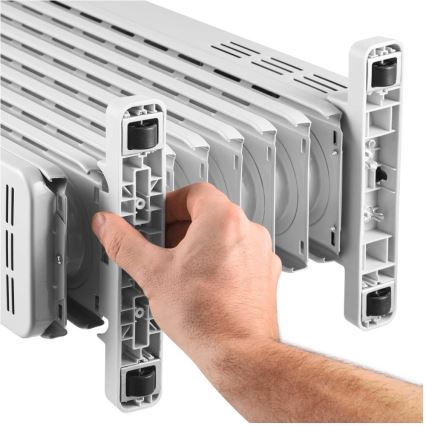 Sencor - Radiador de aceite con 9 aletas 800/1200/2000W/230V blanco